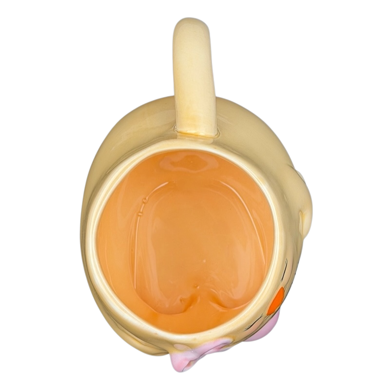 Top view of Human Beans Figural Lovable Mug Vintage Enesco with a whimsical design and smooth interior