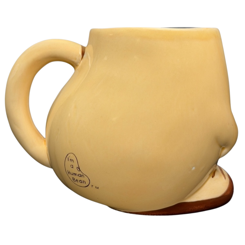 Human Beans Figural Mug Vintage 1981 Enesco in unique shape with playful design and smooth yellow finish