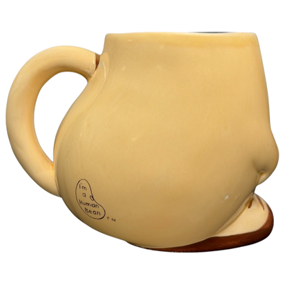 Human Beans Figural Mug Vintage 1981 Enesco in unique shape with playful design and smooth yellow finish