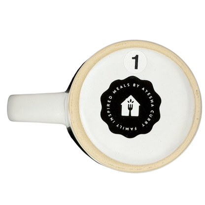 Bottom view of Coming In Hot FabFitFun Mug Ayesha Curry with logo and numbers