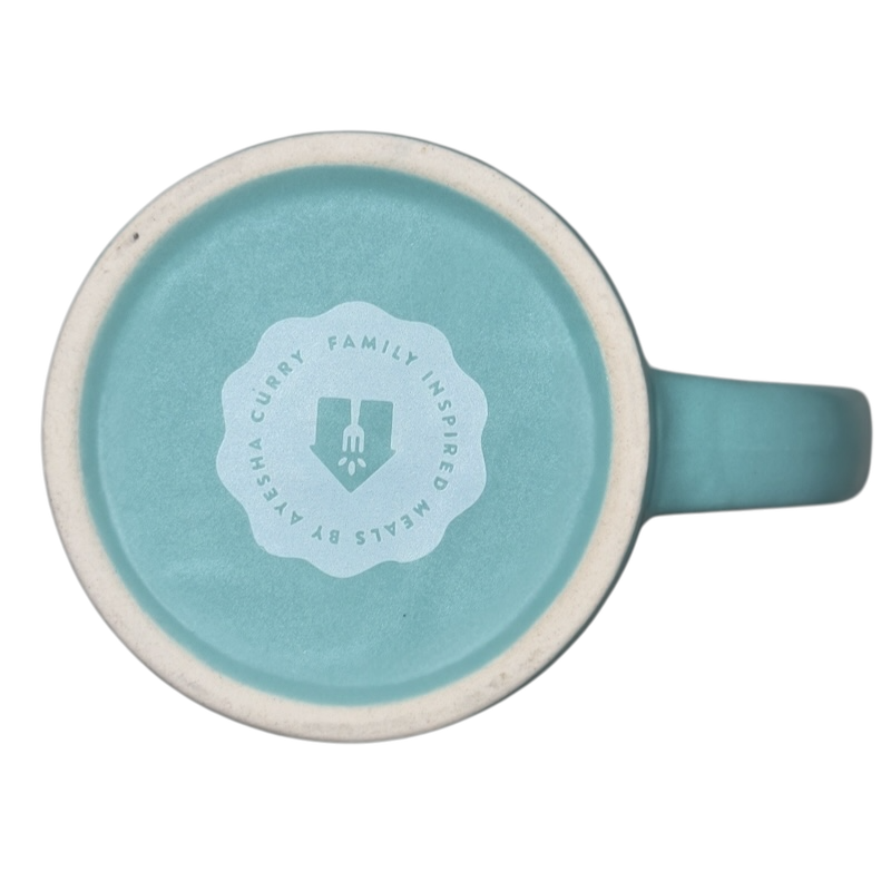 I'd Rather Be In Bed FabFitFun Mug Ayesha Curry in soft blue with logo on bottom