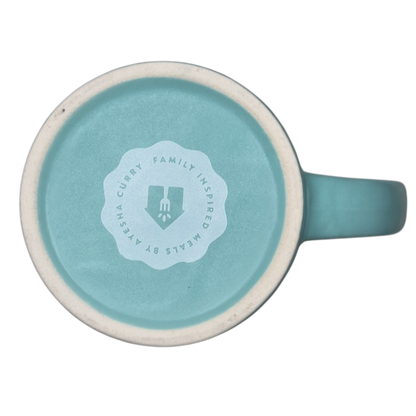 I'd Rather Be In Bed FabFitFun Mug Ayesha Curry in soft blue with logo on bottom