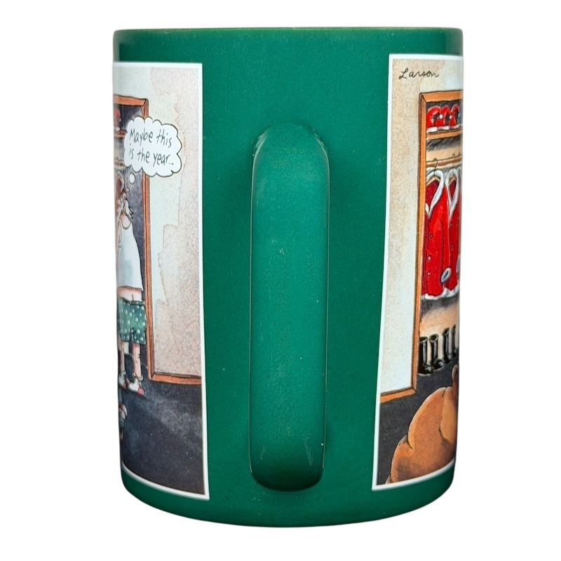 Far Side Santa closet vintage mug featuring humorous cartoons by Gary Larson