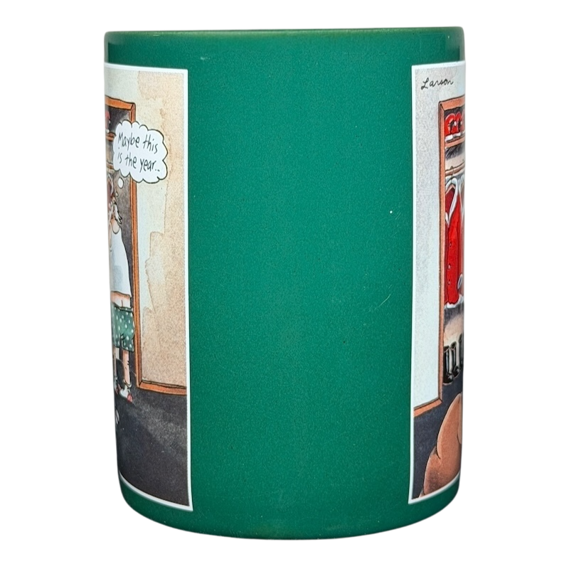Far Side Santa closet vintage mug featuring humorous comic art by Gary Larson