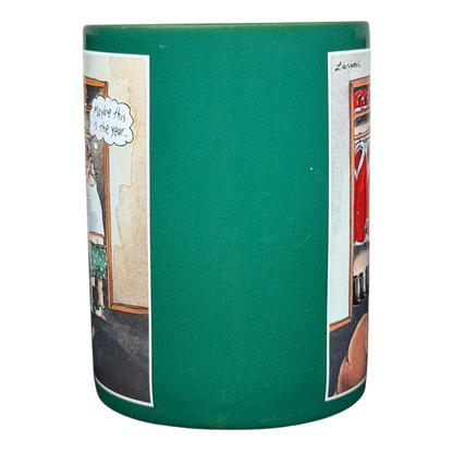 Far Side Santa closet vintage mug featuring humorous comic art by Gary Larson