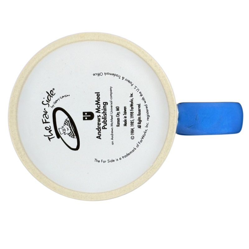 Far Side You Are Mine All Mine vintage mug in light blue with The Far Side logo