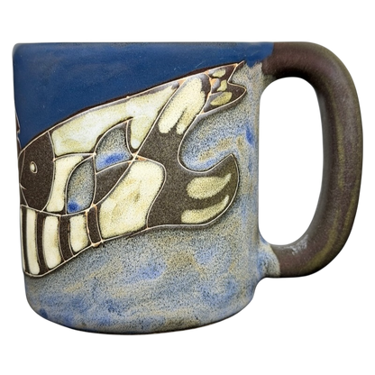 Five Fish Mara Mexico mug featuring a colorful fish design on a textured surface