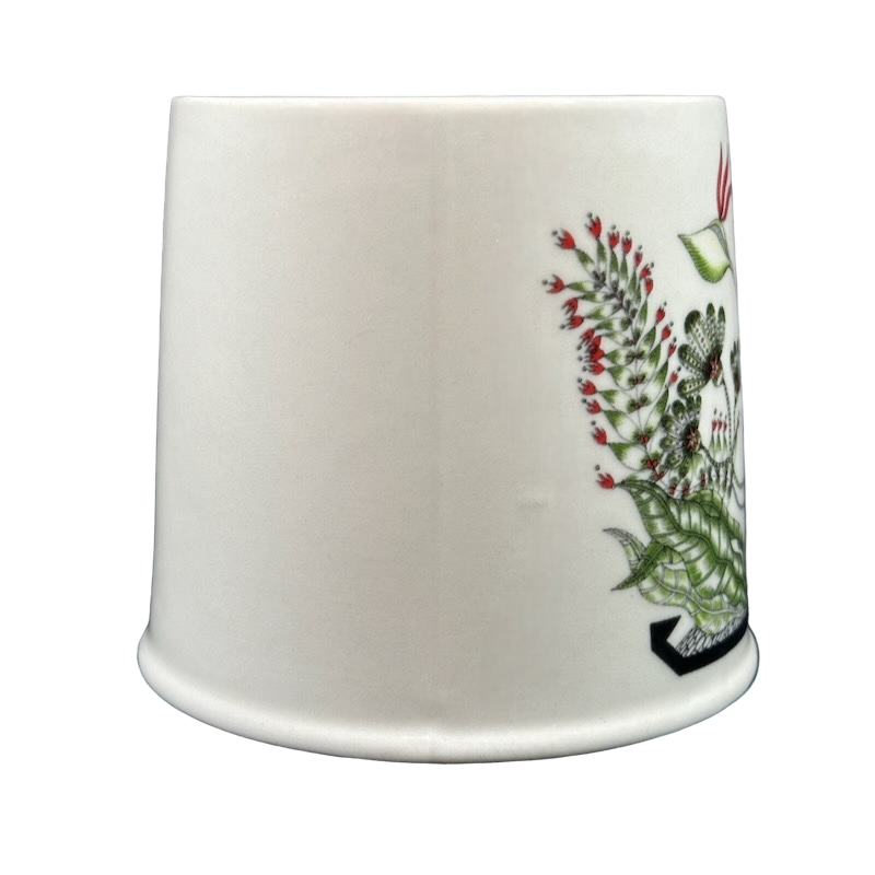Florence Balducci Botanical Monogram Initial Mug Anthropologie featuring colorful floral designs