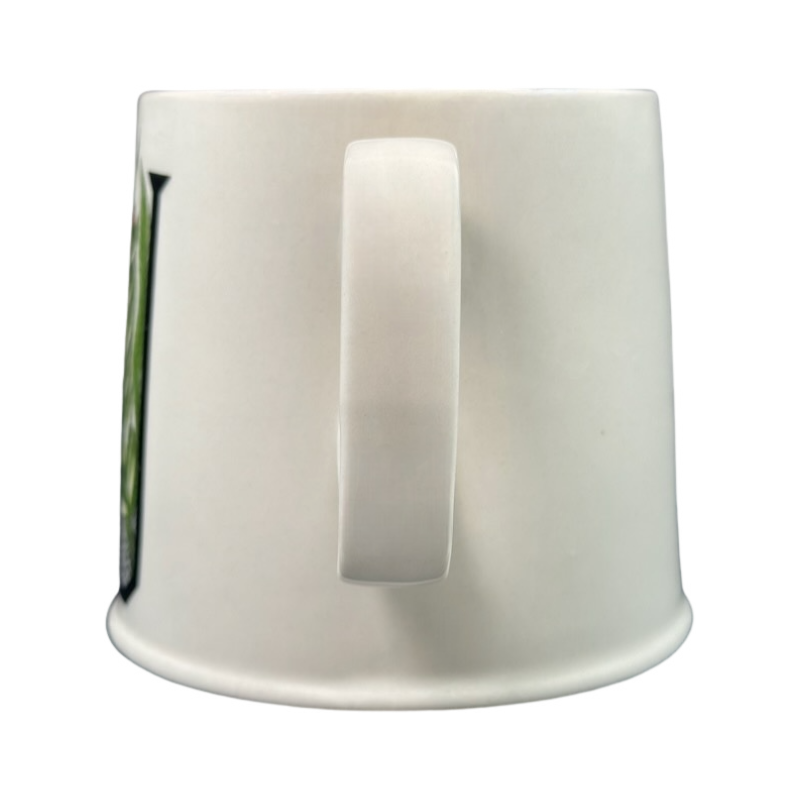 Side view of Florence Balducci Botanical Monogram Initial Mug Anthropologie with elegant handle design