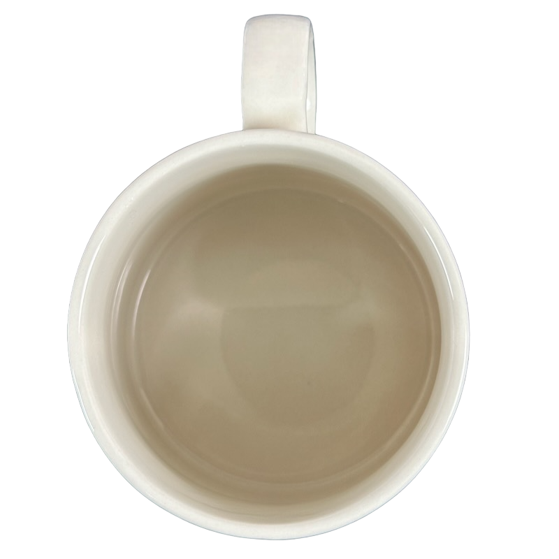 Inside view of the Florence Balducci Botanical Monogram Initial Mug Anthropologie in cream color