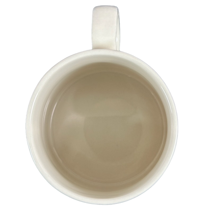 Inside view of the Florence Balducci Botanical Monogram Initial Mug Anthropologie in cream color
