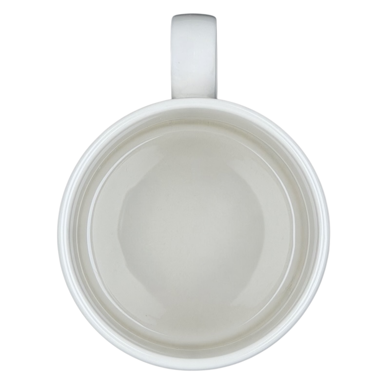 Inside view of Florence Balducci Cat Monogram Initial Mug Anthropologie in a clean white finish