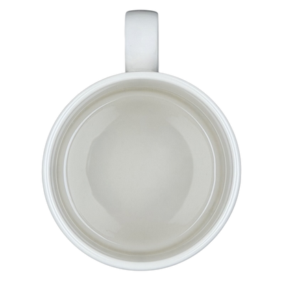 Inside view of Florence Balducci Cat Monogram Initial Mug Anthropologie in a clean white finish