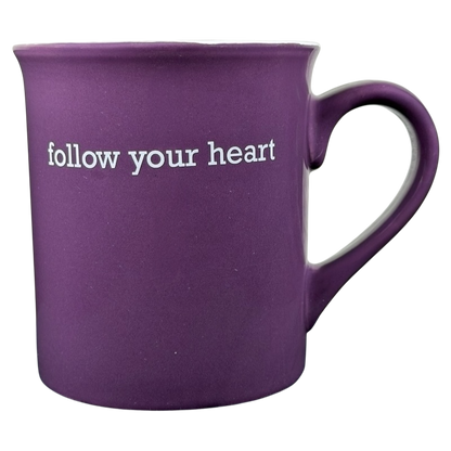 Follow Your Heart collectible THL purple mug with a smooth finish and sturdy handle