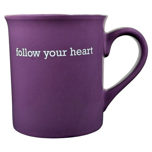 Follow Your Heart collectible THL purple mug with a smooth finish and sturdy handle