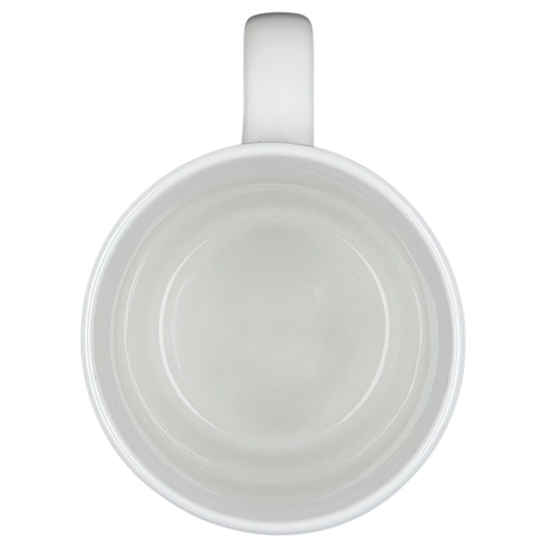 Inside view of a Ford Aerospace vintage mug with a clean, glossy finish