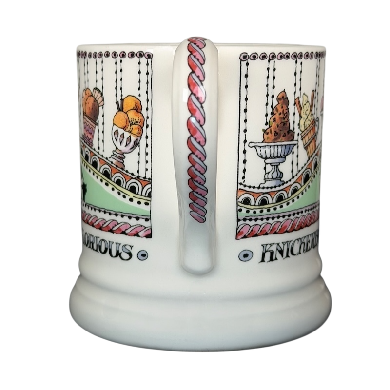 Emma Bridgewater Knickerbocker Glorious collectible mug Fortnum & Mason featuring colorful dessert illustrations
