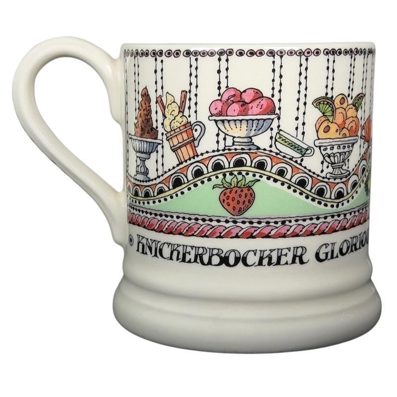 Emma Bridgewater Knickerbocker Glorious collectible mug Fortnum & Mason featuring colorful ice cream designs