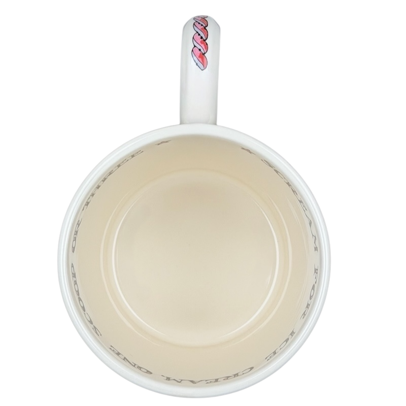 Inside view of Emma Bridgewater Knickerbocker Glorious collectible mug Fortnum & Mason with decorative design