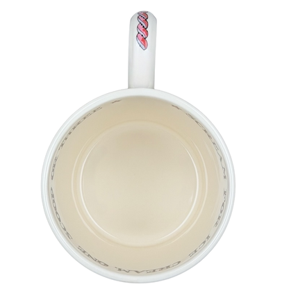 Inside view of Emma Bridgewater Knickerbocker Glorious collectible mug Fortnum & Mason with decorative design