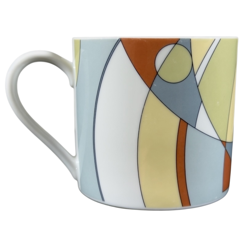 Noritake Frank Lloyd Wright collectible geometric mug featuring colorful abstract design