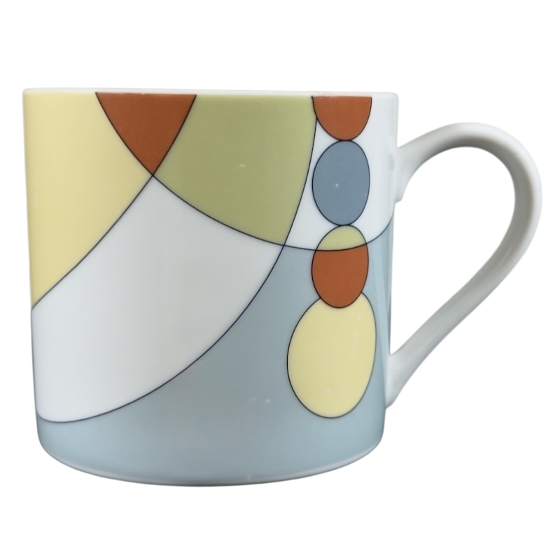 Noritake Frank Lloyd Wright collectible geometric mug featuring vibrant shapes and colors