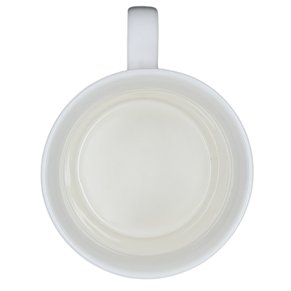Inside view of Fred Life is Hard Orange Tabby Cat Mug with smooth white surface