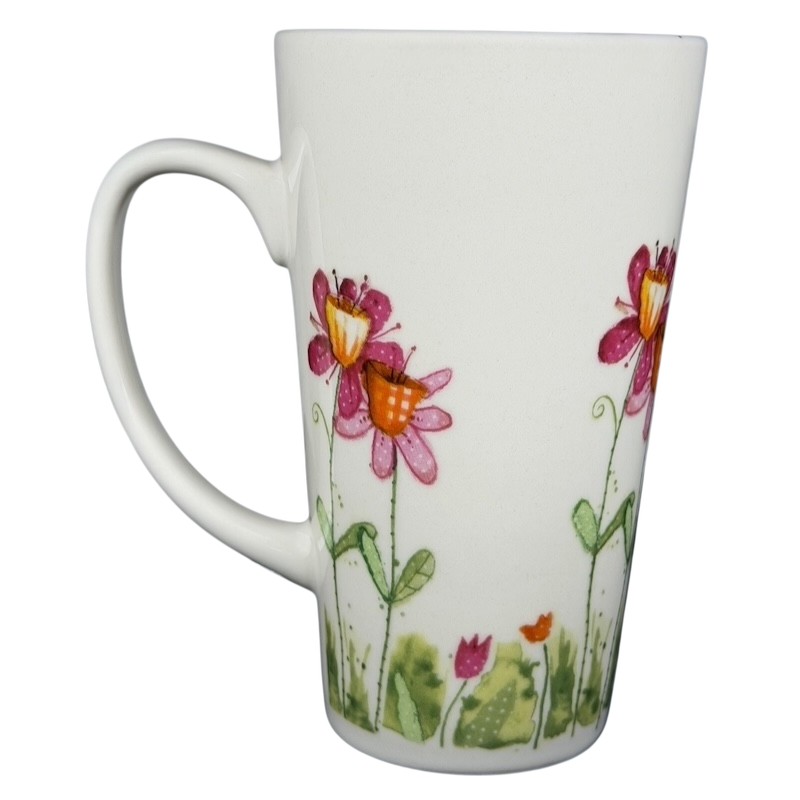 Natural Life Friends Like You Are Precious mug with colorful floral design and tall shape