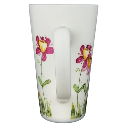 Friends Like You Are Precious mug with colorful flower design for a cheerful coffee experience