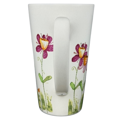 Friends Like You Are Precious mug featuring vibrant floral designs and a comfortable handle