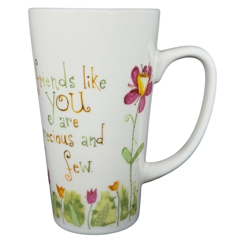 Natural Life Friends Like You Are Precious mug with floral design and heartfelt message