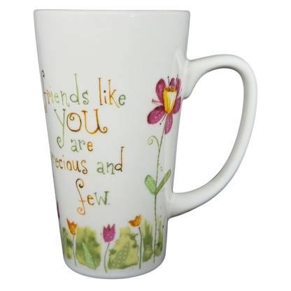 Natural Life Friends Like You Are Precious mug with floral design and heartfelt message