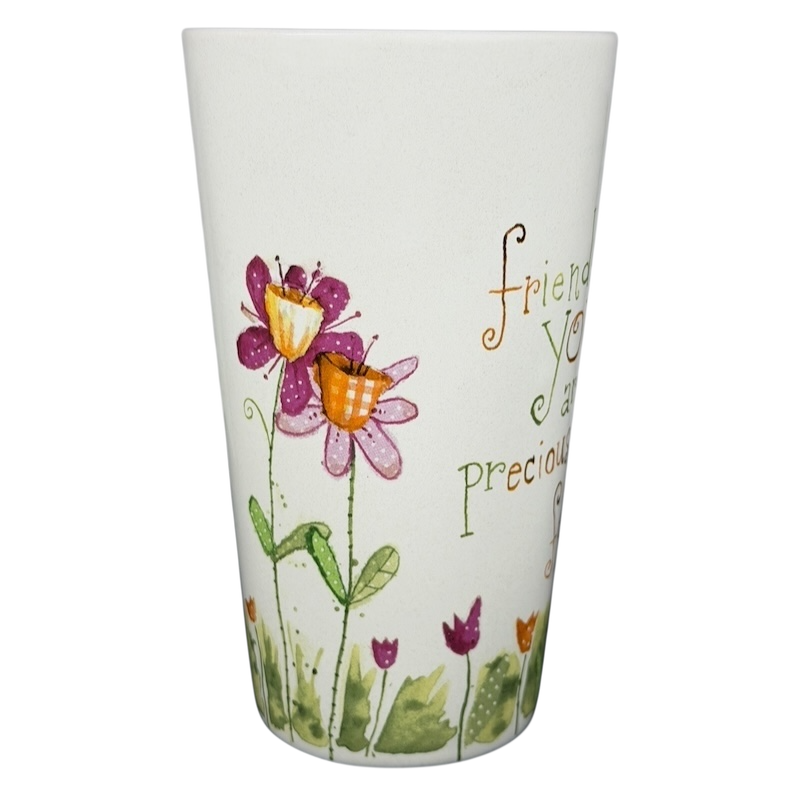Natural Life Friends Like You Are Precious mug featuring colorful flowers and thoughtful design