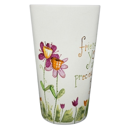 Natural Life Friends Like You Are Precious mug featuring colorful flowers and thoughtful design