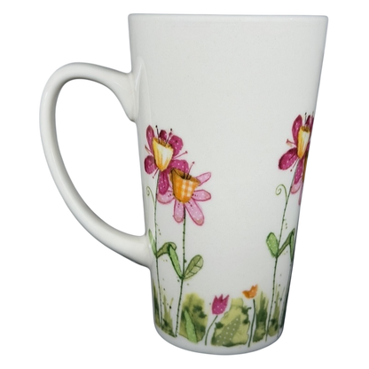 Natural Life Friends Like You Are Precious mug with a floral design and vibrant colors