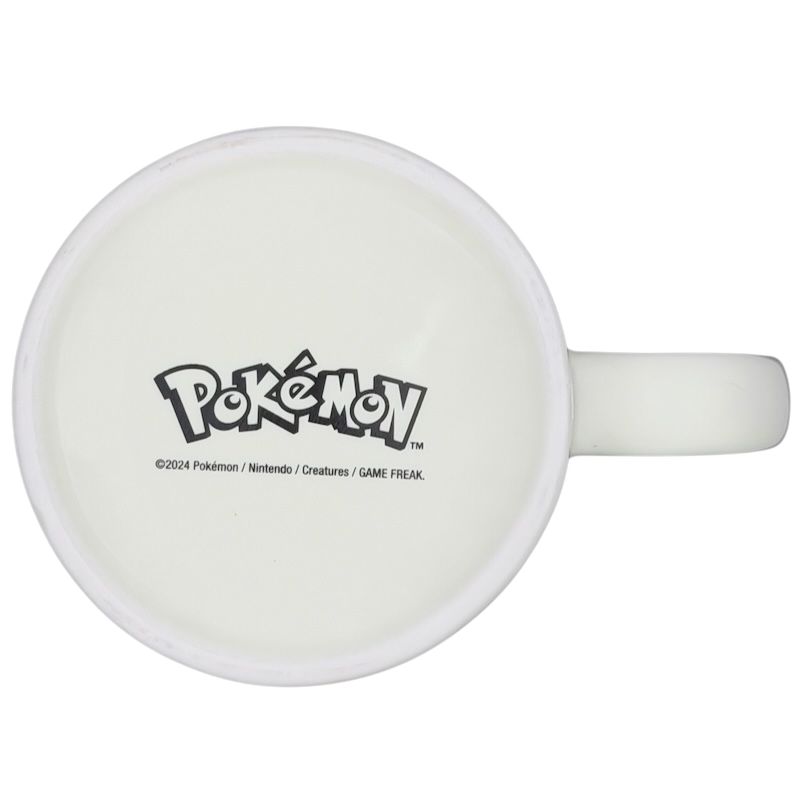 Eevee & Eeveelutions Grid Mug Game Freak with a sleek white design and Pokémon logo on the bottom
