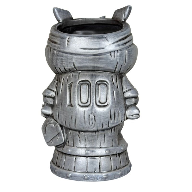 Geeki Tiki Winston Hog Life rare collectible tiki mug in silver celebrating unique designs