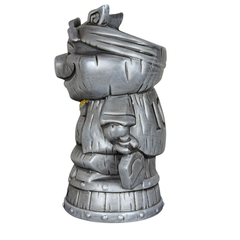 Geeki Tiki Winston Hog Life rare collectible tiki mug with detailed sculpting and silver finish