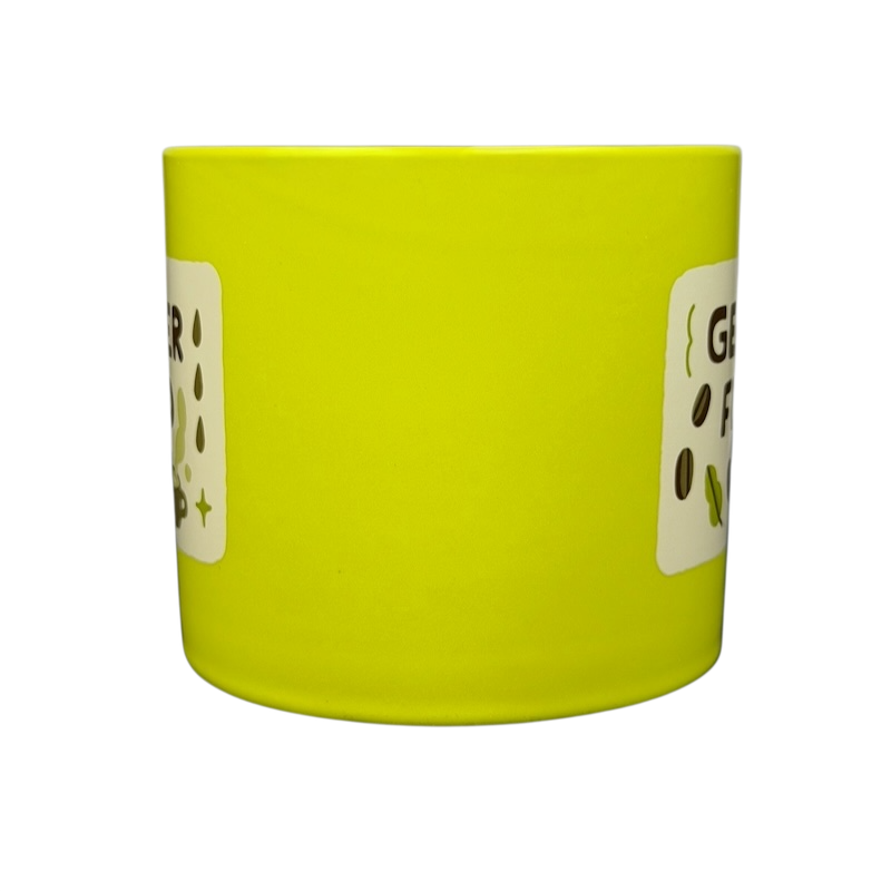 Bright yellow Gender Fluid Pride Mug Target featuring colorful text and graphics celebrating pride