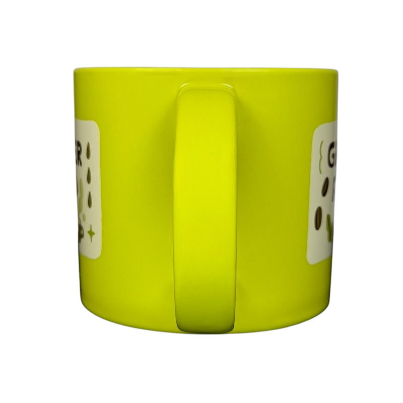 Bright yellow Gender Fluid Pride Mug Target featuring colorful design for inclusive beverage enjoyment