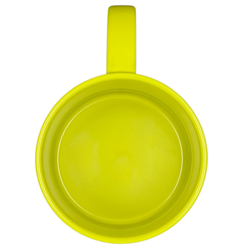 Bright yellow Gender Fluid Pride Mug Target with a smooth finish and comfortable handle