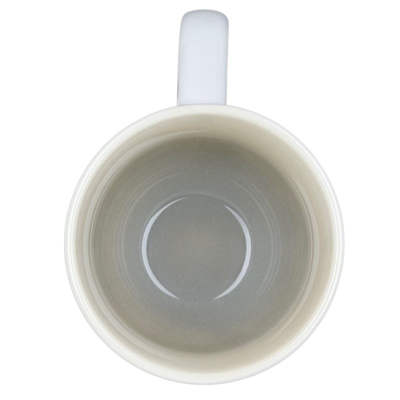 Inside view of Hallmark Geninne's Art butterflies mug with a smooth, minimalist design