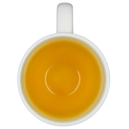 Top view of Geninne's Art Love Wins mug showcasing a bright yellow interior design