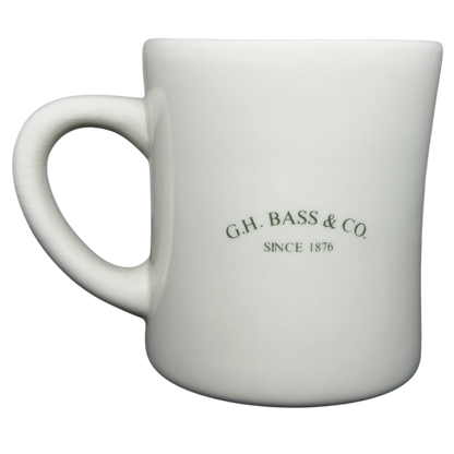 Vintage G.H. Bass Fly-Fishing mug featuring classic logo and curved handle for comfort