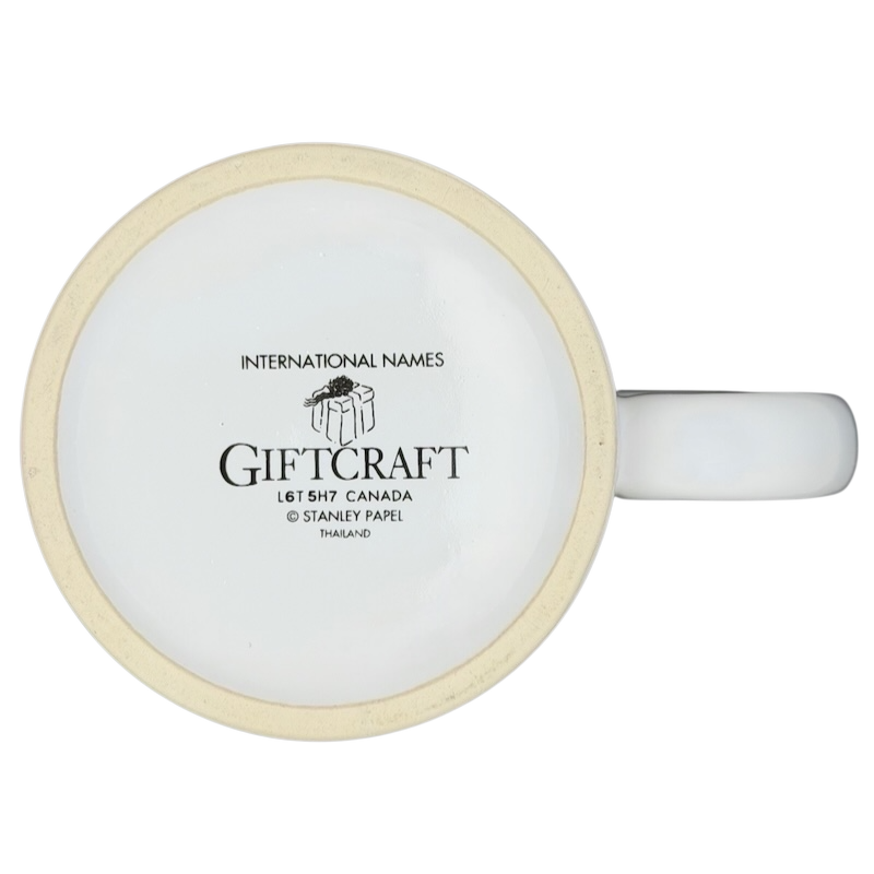 Giftcraft JANET international names mug with a sleek design and cream-colored rim