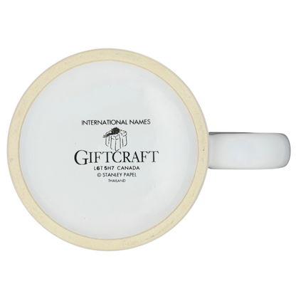 Giftcraft JANET international names mug with a sleek design and cream-colored rim