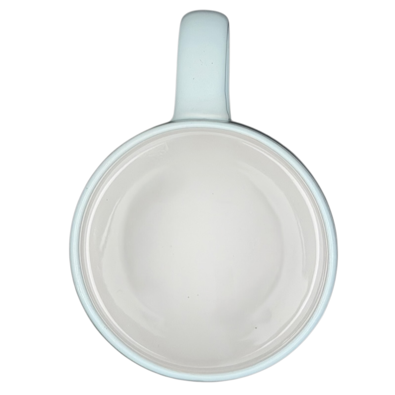 Empty Gilmore Girls Lukes Diner Mug in light blue with a classic handle design
