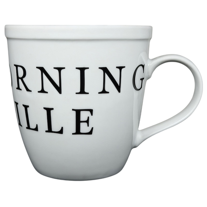 White ceramic Good Morning Nashville Mug with bold black lettering for coffee lovers