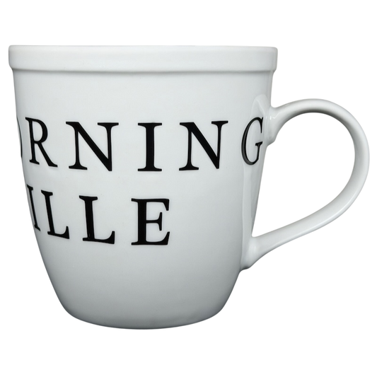 White ceramic Good Morning Nashville Mug with bold black lettering for coffee lovers