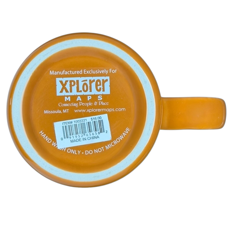 Underside of an Xplore Maps mug with a Grand Canyon National Park Map Mug design for nature lovers